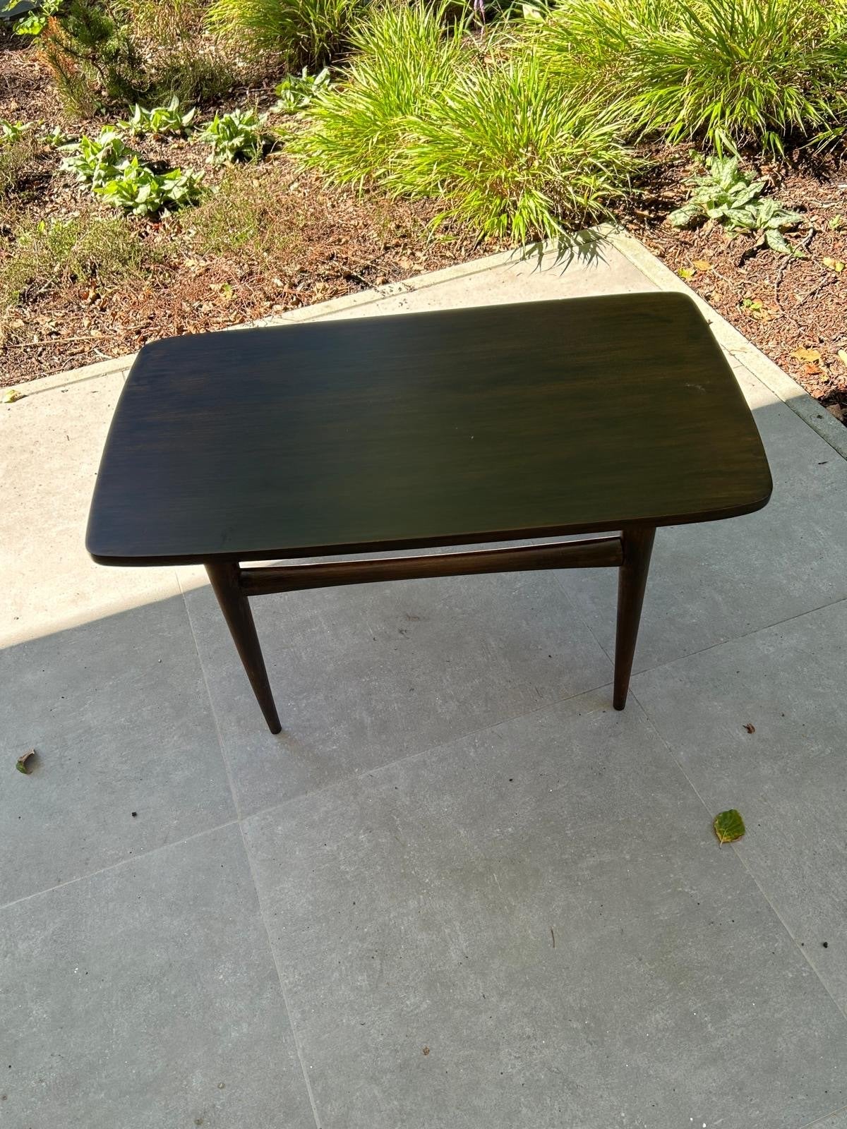 Vintage salontafel donkerbruin hout, Ophalen, Gebruikt, 50 tot 100 cm, Overige houtsoorten