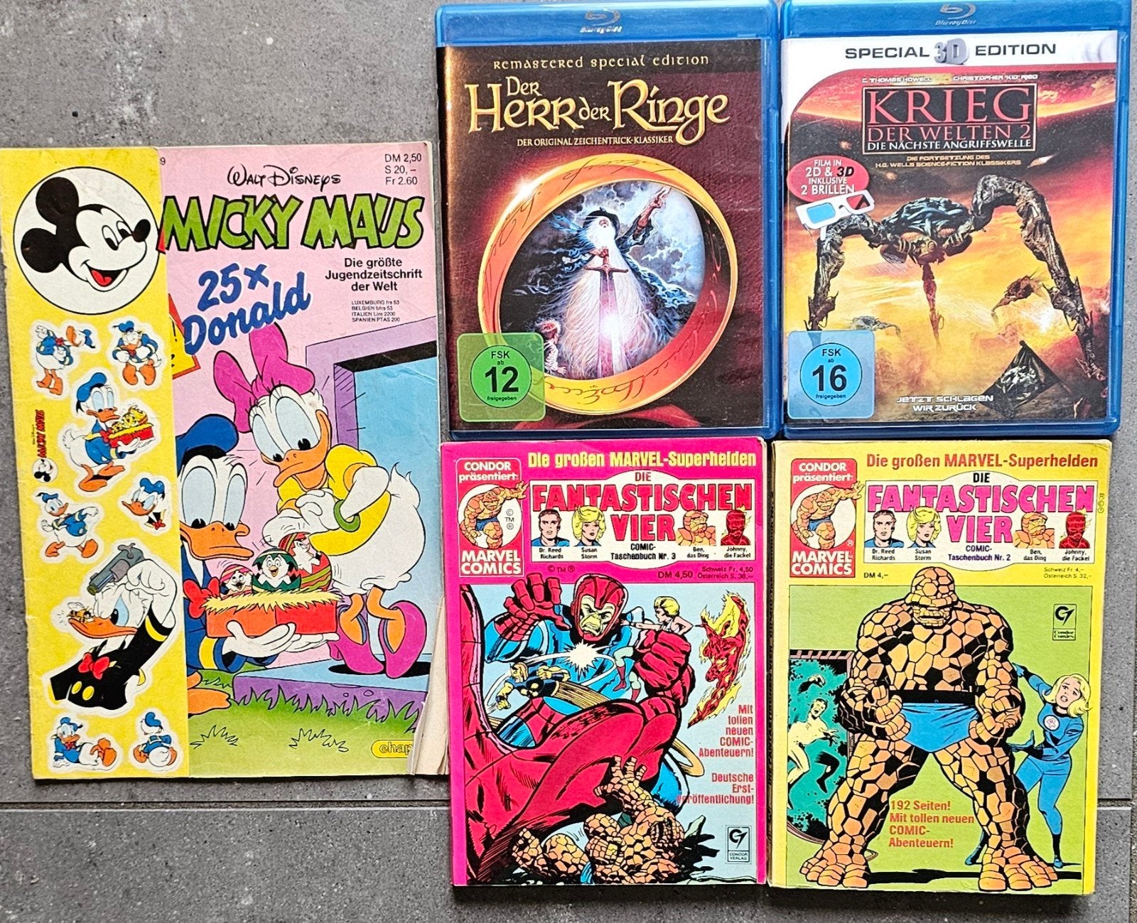 duits Micky Maus, Marvel Comics en Blu-rays, Meerdere stripboeken, Ophalen of Verzenden, Gelezen