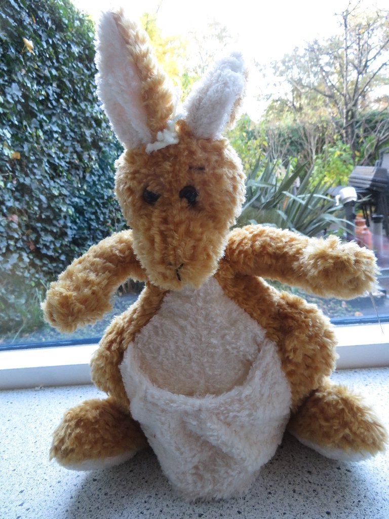 Mollige kangoeroe kangaroe merk JoyToy Jurjen de Vries, Overige typen, Ophalen of Verzenden, Middelgroot (20 tot 80 cm), Beige