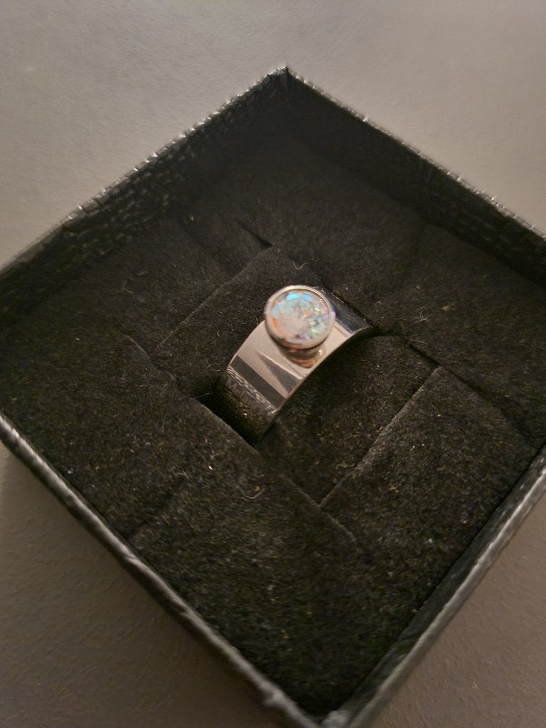 Ring mt 51 MelanO z.g.a.n., Met strass, Ophalen of Verzenden, Dame, Zilver