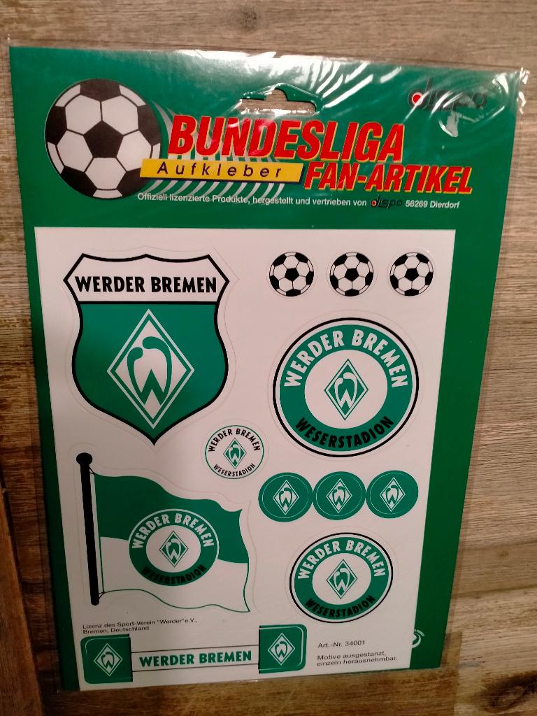 Werder Bremen Duitsland voetbal stickervel stickers club, Verzamelen, Ophalen of Verzenden, Zo goed als nieuw, Buitenlandse clubs