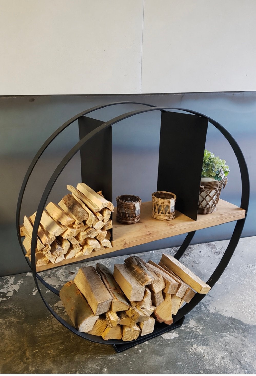 Rond stalen houtrek nu ook met houten blad, Nieuw, Ophalen of Verzenden, Blijham, Ottoboven@gmail.com
