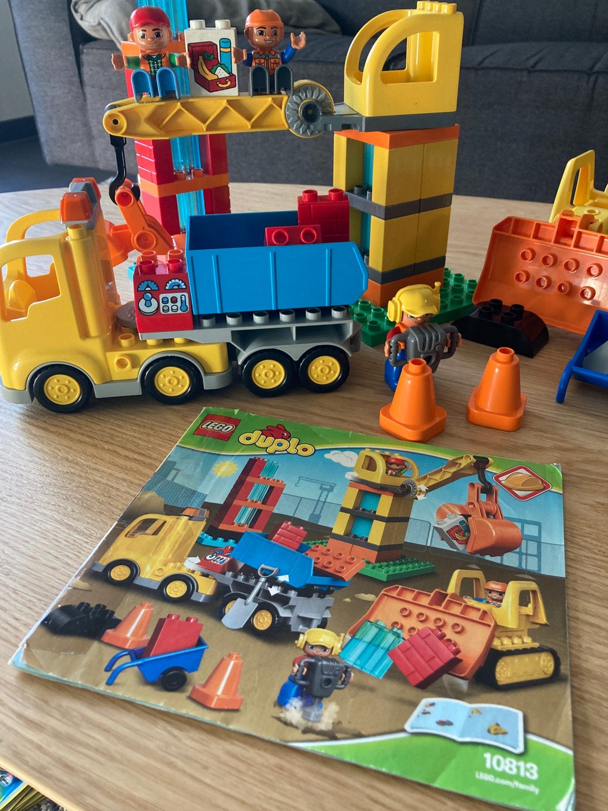 Lego Duplo Grote bouwplaats (10813) met boekje, Ophalen of Verzenden, Zo goed als nieuw, Duplo