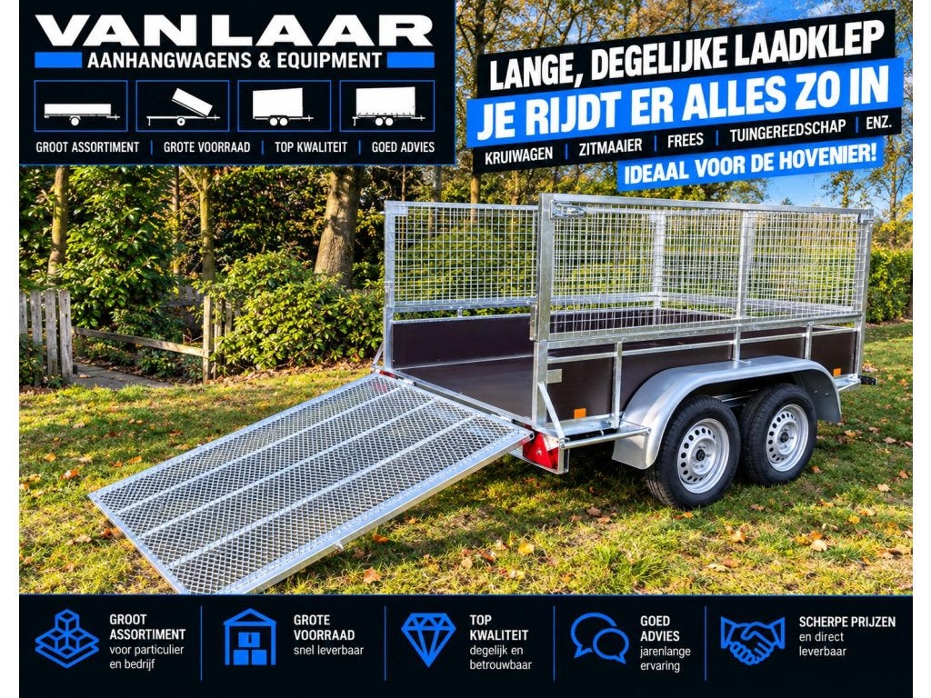 NIEUWE aanhangwagen met Loofrekken en Laadklep ZEER DEGELIJK, Niet ingevuld, Nieuw, Niet ingevuld, Niet ingevuld