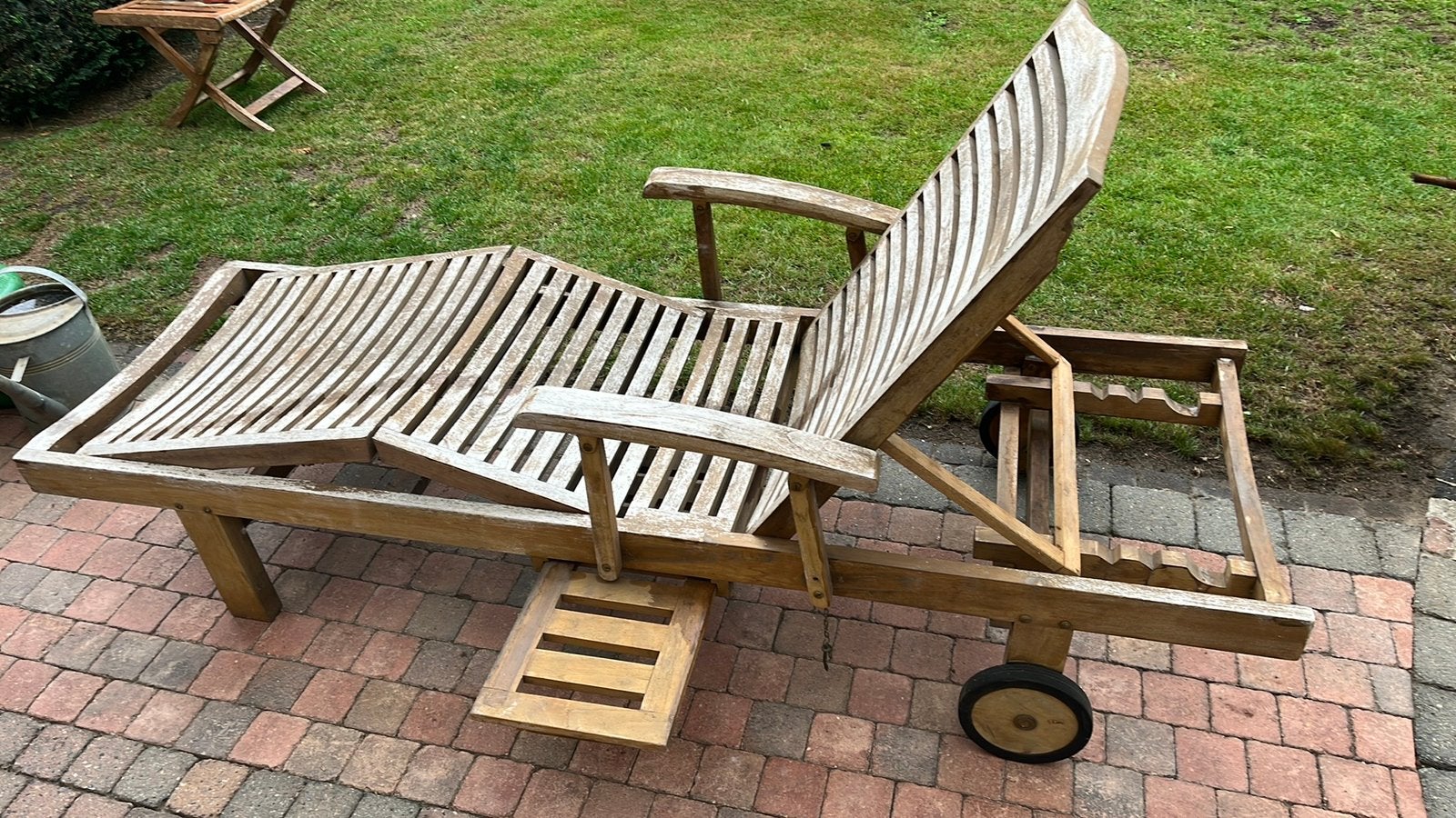 Teak ligbed, Tuin en Terras, Ophalen, Zo goed als nieuw, Teakhout