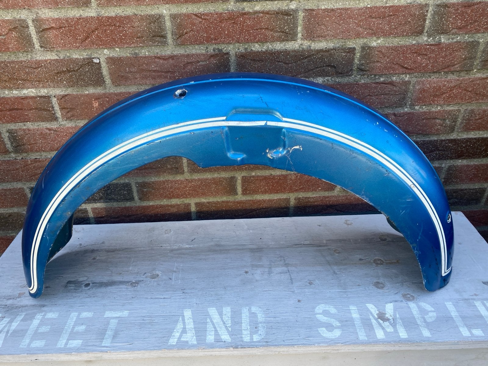 Blauw bmw-oldtimer-spatbord - Gebruikt, Motoren, Ophalen of Verzenden, Gebruikt