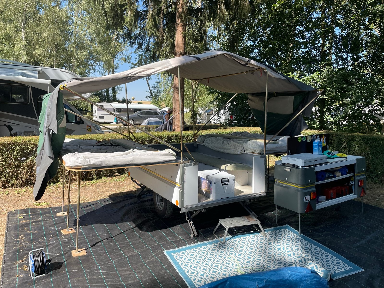 Scout Everest 4+1 persoons vouwwagen in topstaat, Caravans en Kamperen, Ophalen, Tot en met 5