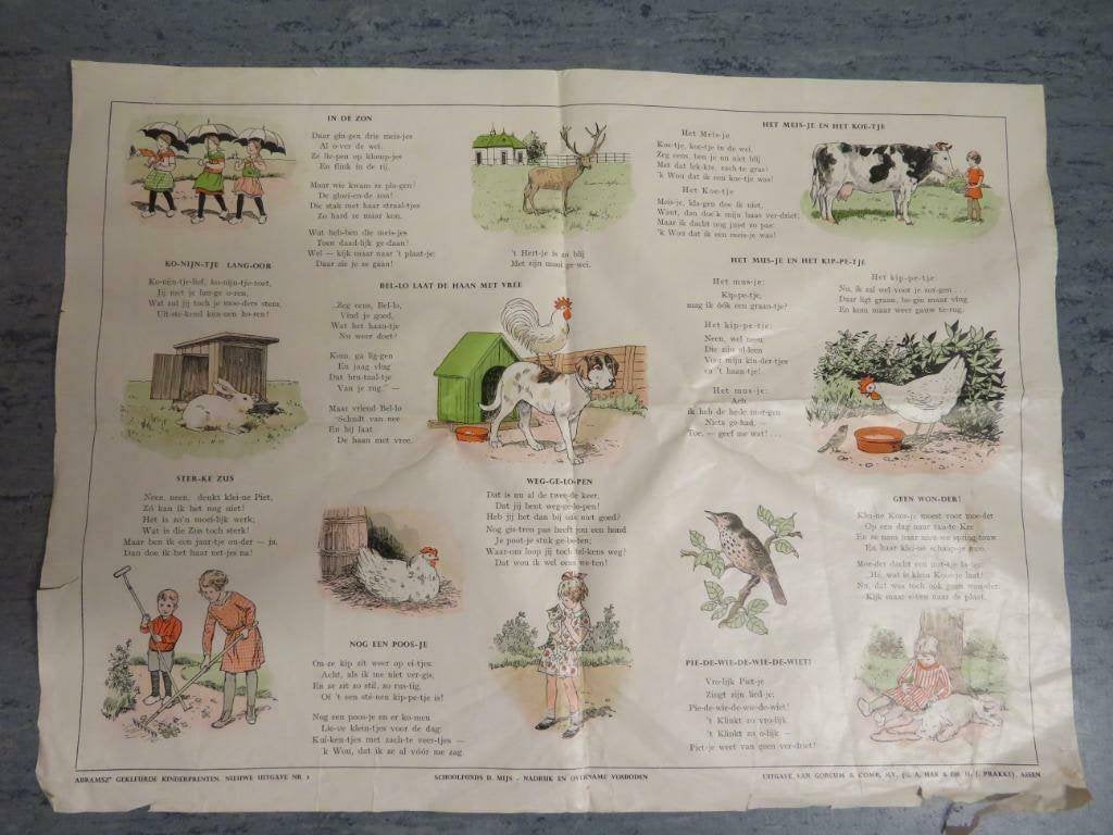 posters Simon Abramsz 1 en 2 oude kinderlieds naar v.Belkum, Verzenden, Gelezen, Artiest