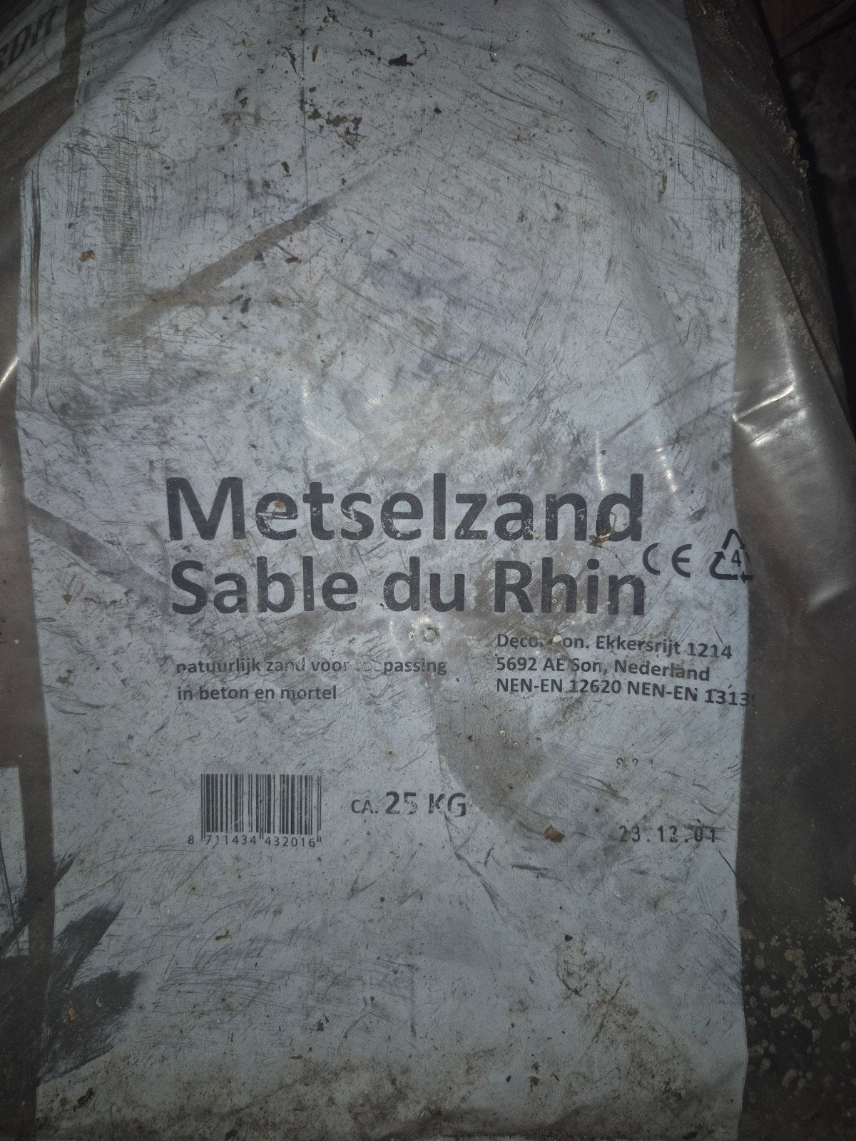Metselzand Sable du Rhin - 2 zakken (ca. 50 kg), Tuin en Terras, Ophalen, Nieuw, Voegzand