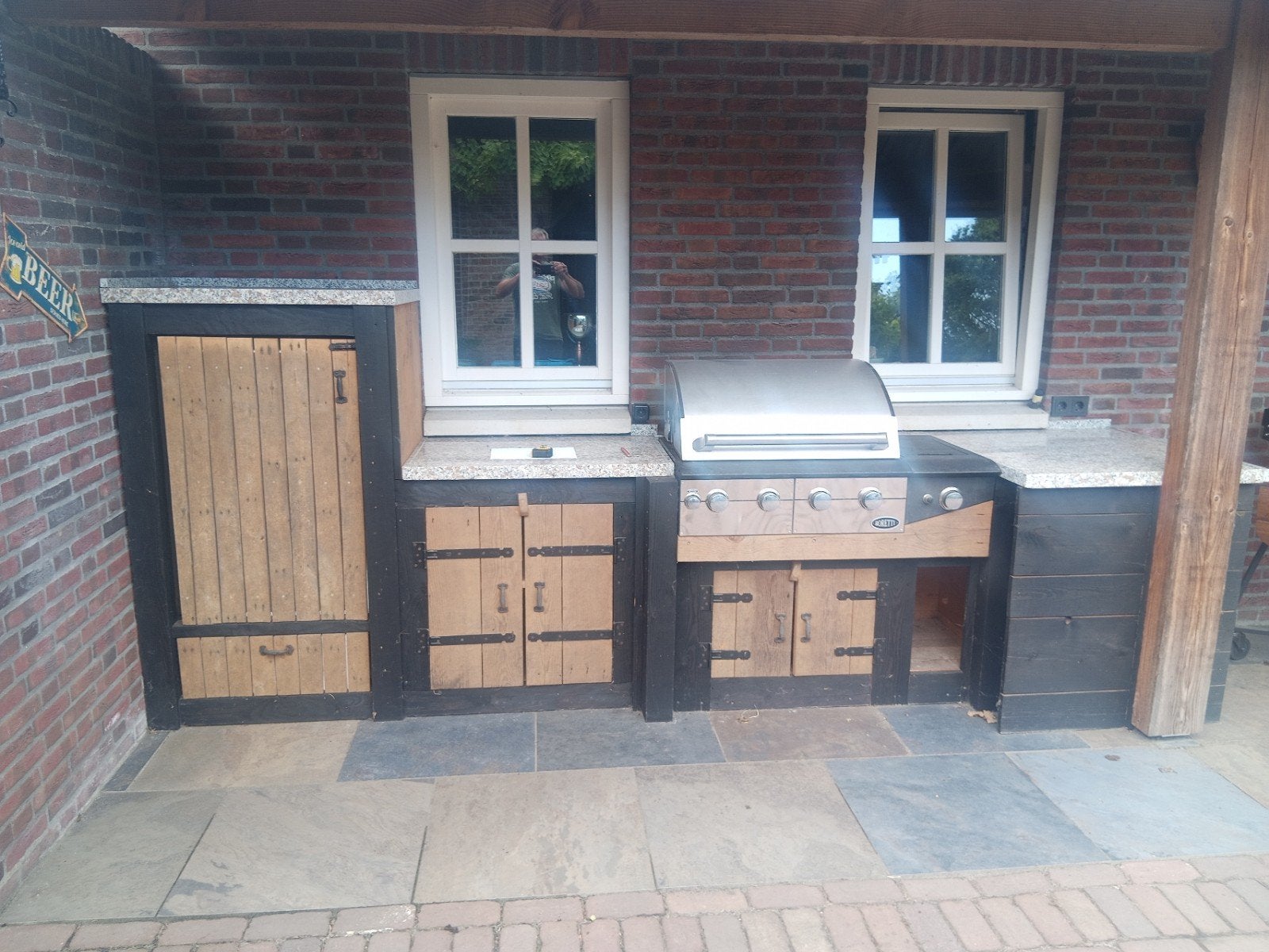 Buitenkeuken met Boretti BBQ, Liebherr koelkast en graniet, Tuin en Terras, Ophalen, Gebruikt, Boretti, Liebherr