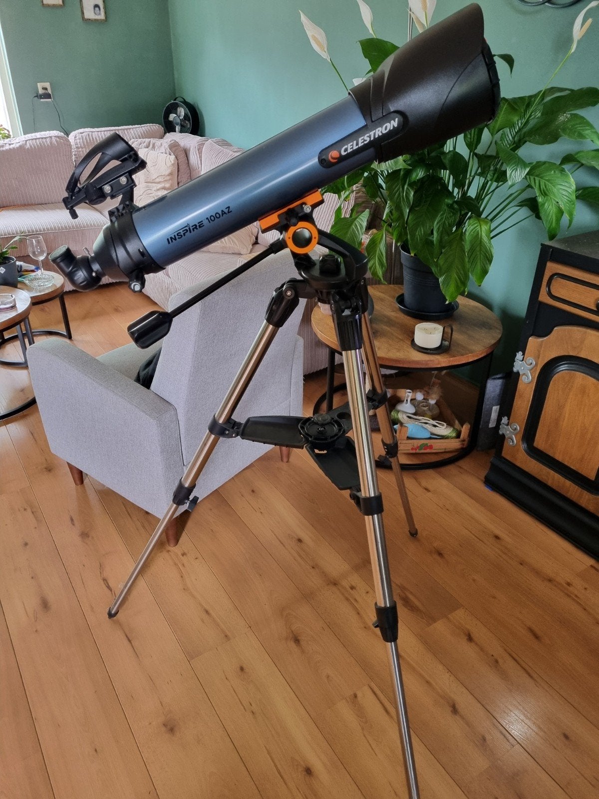 celestron inspire 100az refractor telescoop, Ophalen, Met statief