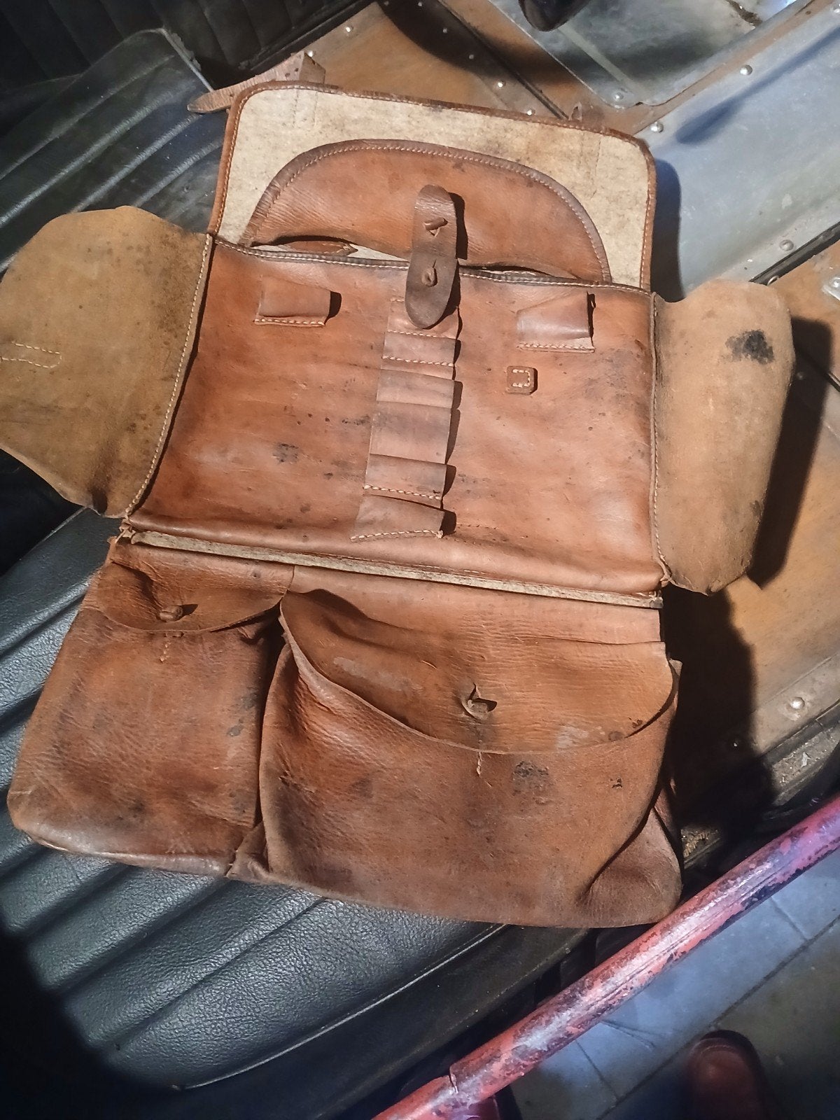 antieke gereedschapstas, Ophalen of Verzenden, Bruin, Aktetas of Boekentas, 30 tot 40 cm