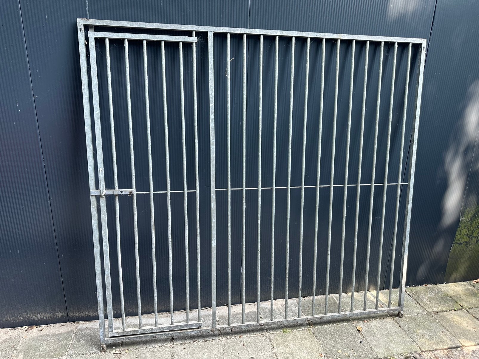 Kennel paneel met deur gegalvaniseerd, Dieren en Toebehoren, Hondenhokken, Ophalen, Zo goed als nieuw, 110 cm of meer, 100 cm of meer