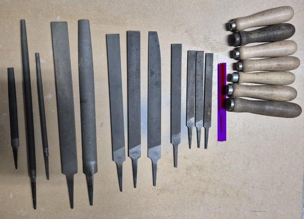 Set van 12 vijlen + 8 houten handvatten, Doe-het-zelf en Verbouw, Gereedschap | Handgereedschap, Ophalen of Verzenden, Zo goed als nieuw