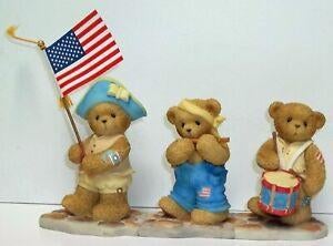 Cherished teddies Adam,Madison,Grant, Ophalen of Verzenden, Zo goed als nieuw, Beeldje, Cherished Teddies