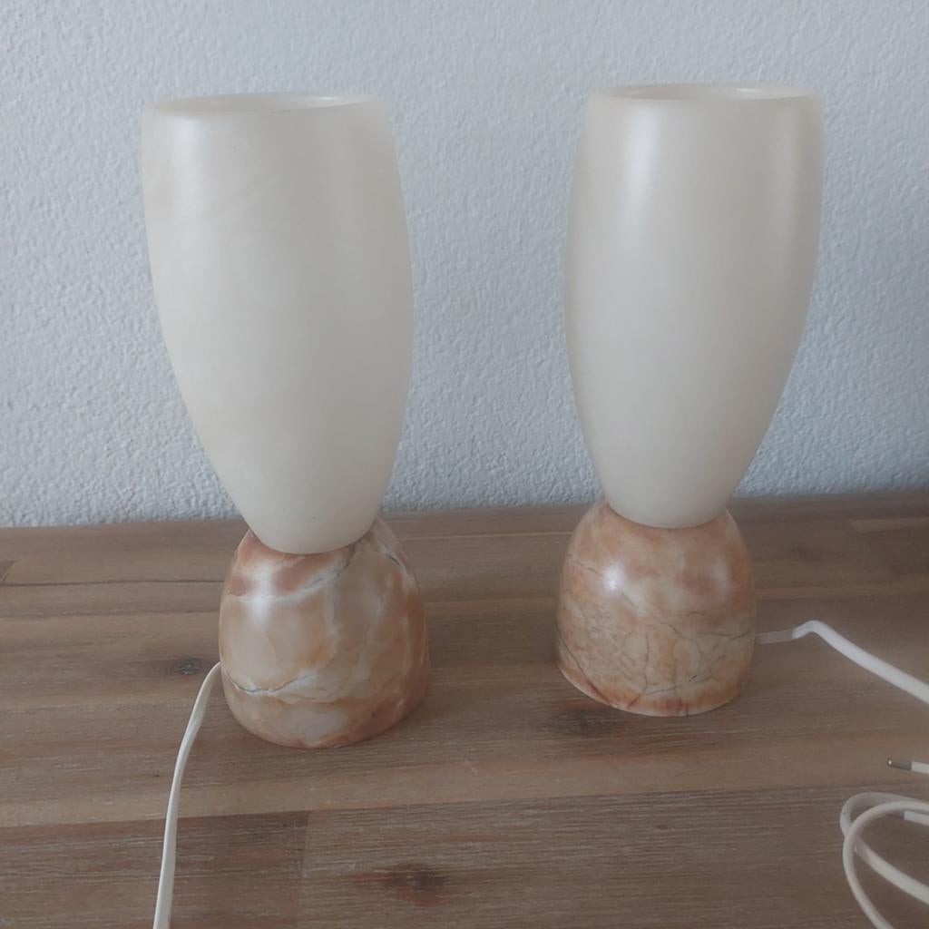 2 Vintage Albast/Albaster  tafellampen(
A.Pegasan), Huis en Inrichting, Lampen | Tafellampen, Ophalen of Verzenden, Zo goed als nieuw