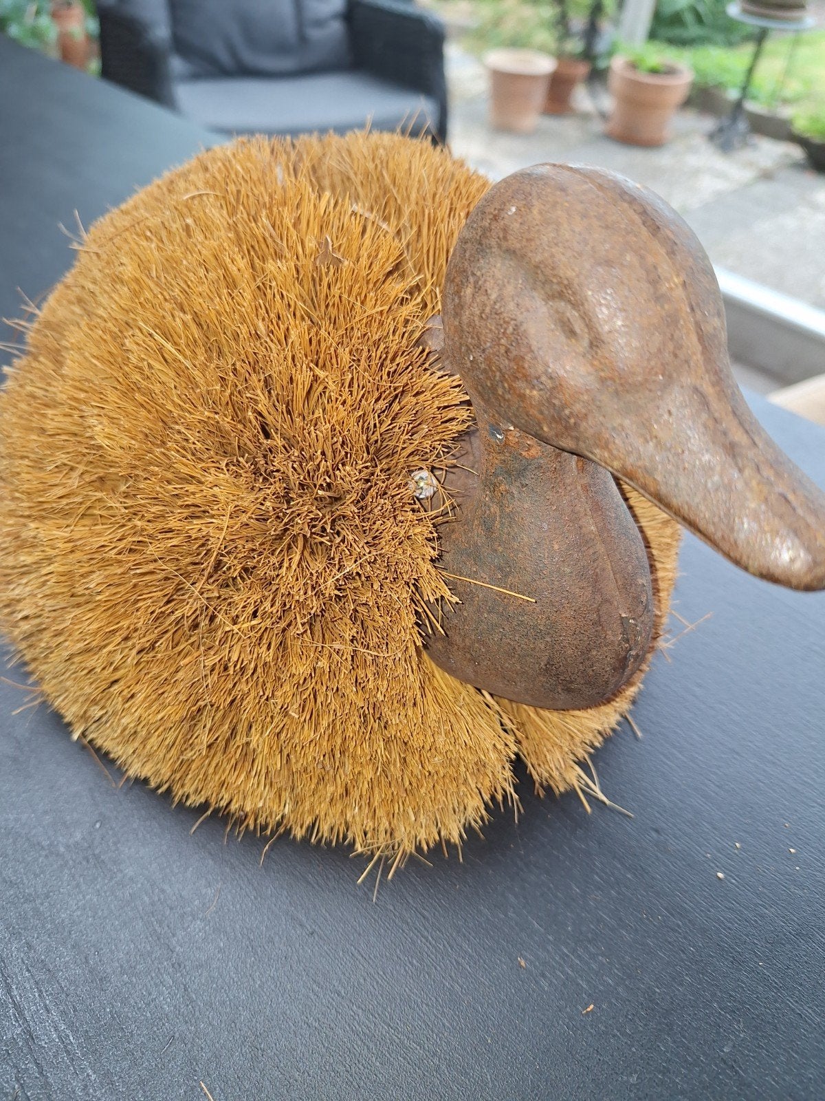 Gietijzeren schoenenborstel eend - Antiek en decoratief, Ophalen of Verzenden
