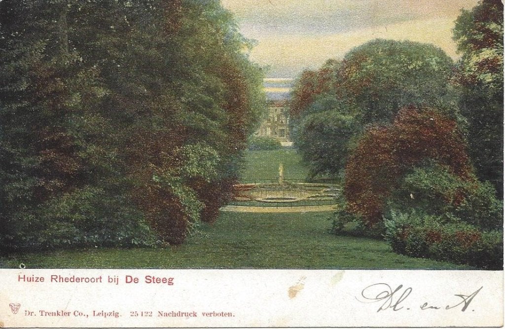 De Steeg (Gld.) Huize Rhederoort, gelopen 1904, Verzamelen, Ansichtkaarten | Nederland, Ophalen of Verzenden, Voor 1920, Gelopen