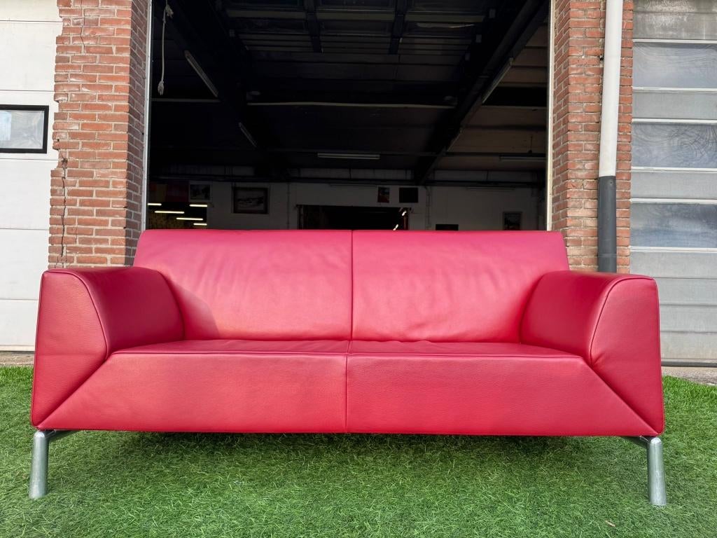 JORI JR-9700 Pacific Pure rood leren design bank, Huis en Inrichting, Banken | Bankstellen, Ophalen, Jori, Geen, Pahest@hotmail.nl