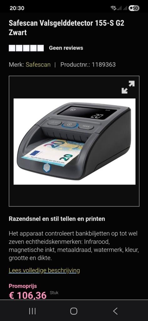 Safescan, Ophalen of Verzenden