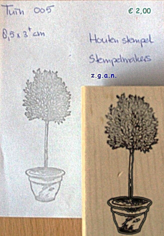 Tuin 005 Houten stempel, Hobby en Vrije tijd, Stempelen, Ophalen of Verzenden, Zo goed als nieuw, Houten stempel