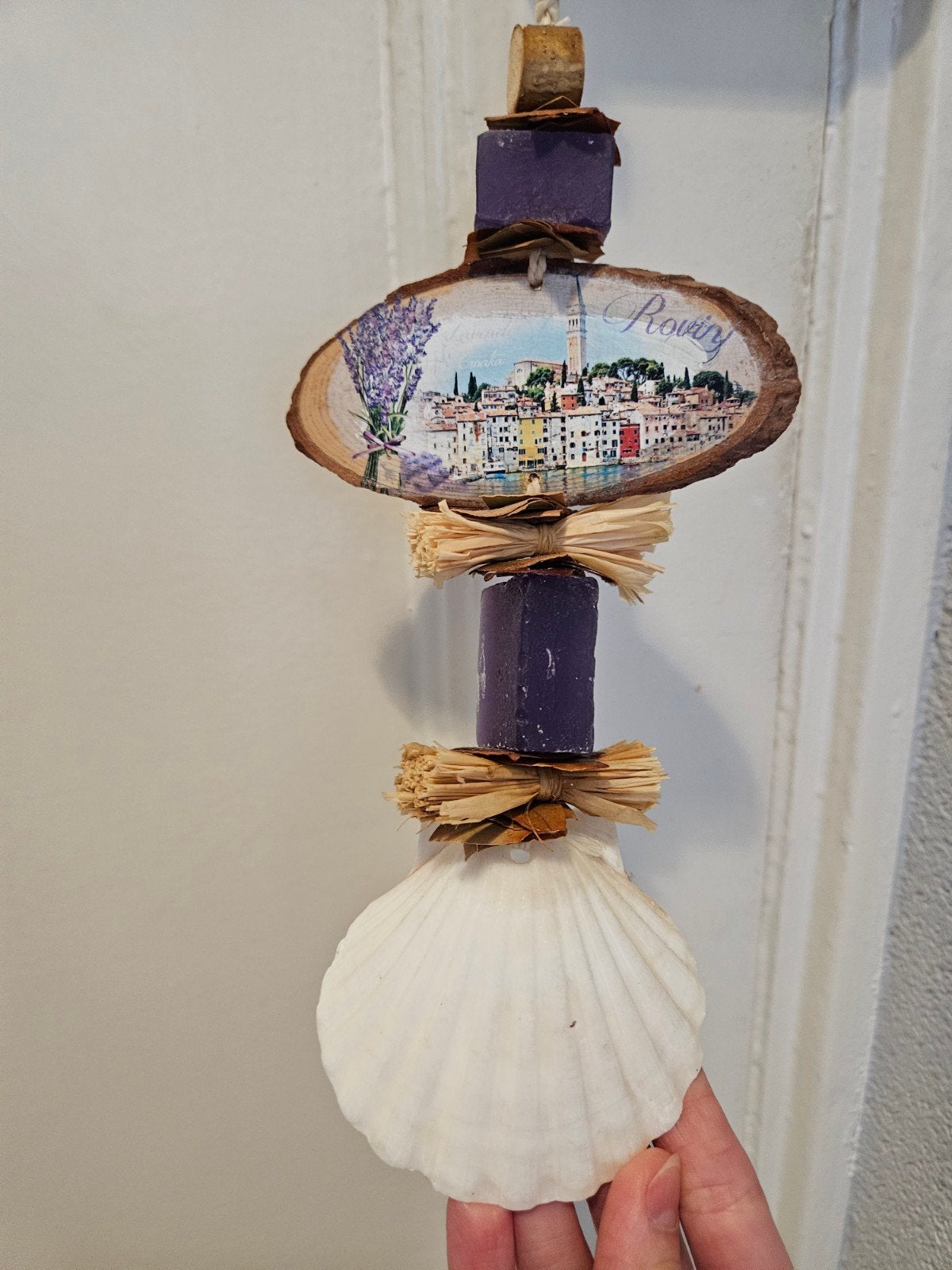 Mediterraans wanddecoratie Rovinj Kroatië houten schelp, Gebruikt, Verzenden, Hout, Meerkleurig