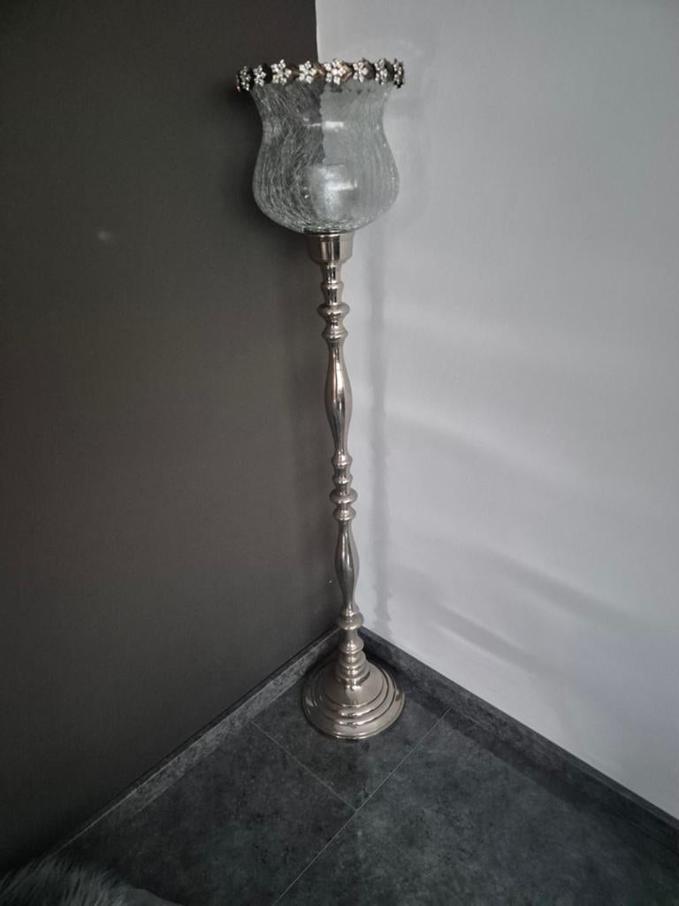 Decoratieve kaarsenhouder zilverkleur!, Huis en Inrichting, Woonaccessoires | Kandelaars en Kaarsen, Ophalen, Zo goed als nieuw