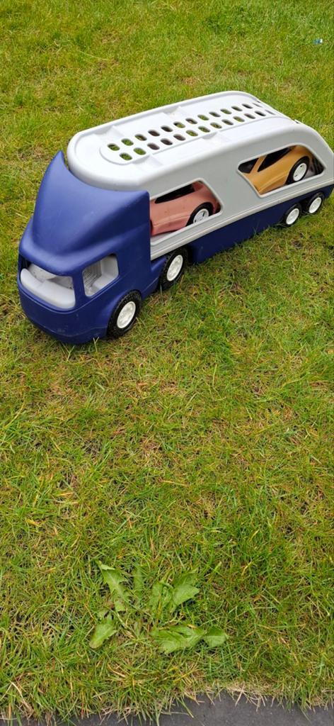 Grote speelgoed autotransporter met 2 auto's, Ophalen, Gebruikt