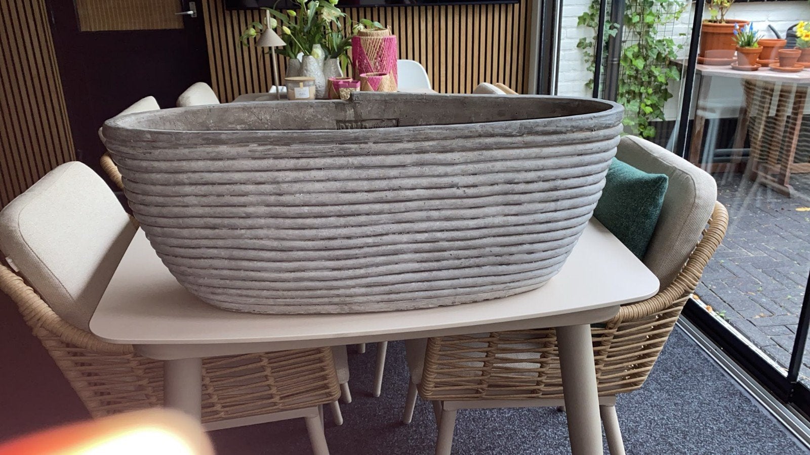 PTMD Bloempot - Grote ovale bloembak, Ophalen, Aardewerk, Minder dan 40 cm, Minder dan 25 cm