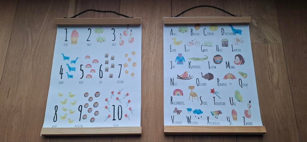 Monstars Leer- en Telposters (set van 2), Ophalen, Gebruikt, Wanddecoratie