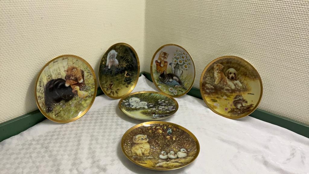 Wandborden franklin mint, kittens,, Ophalen of Verzenden, Zo goed als nieuw, Porselein, Kop en/of schotel