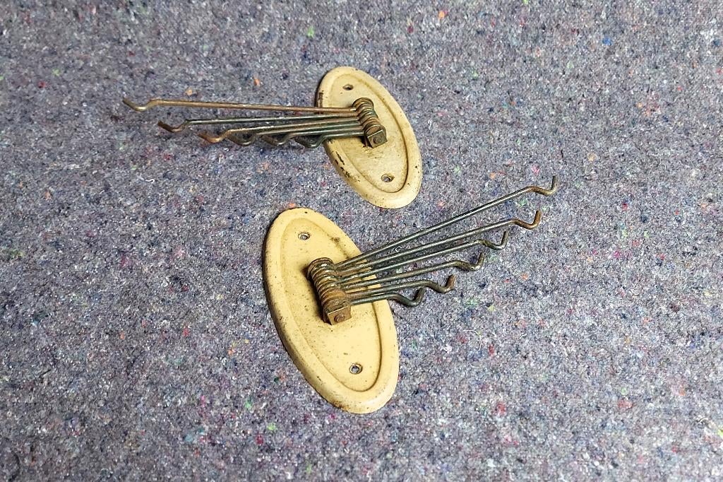 Antieke Uitklapbare Kledinghaken met 6 Haken, Antiek en Kunst, Ophalen of Verzenden