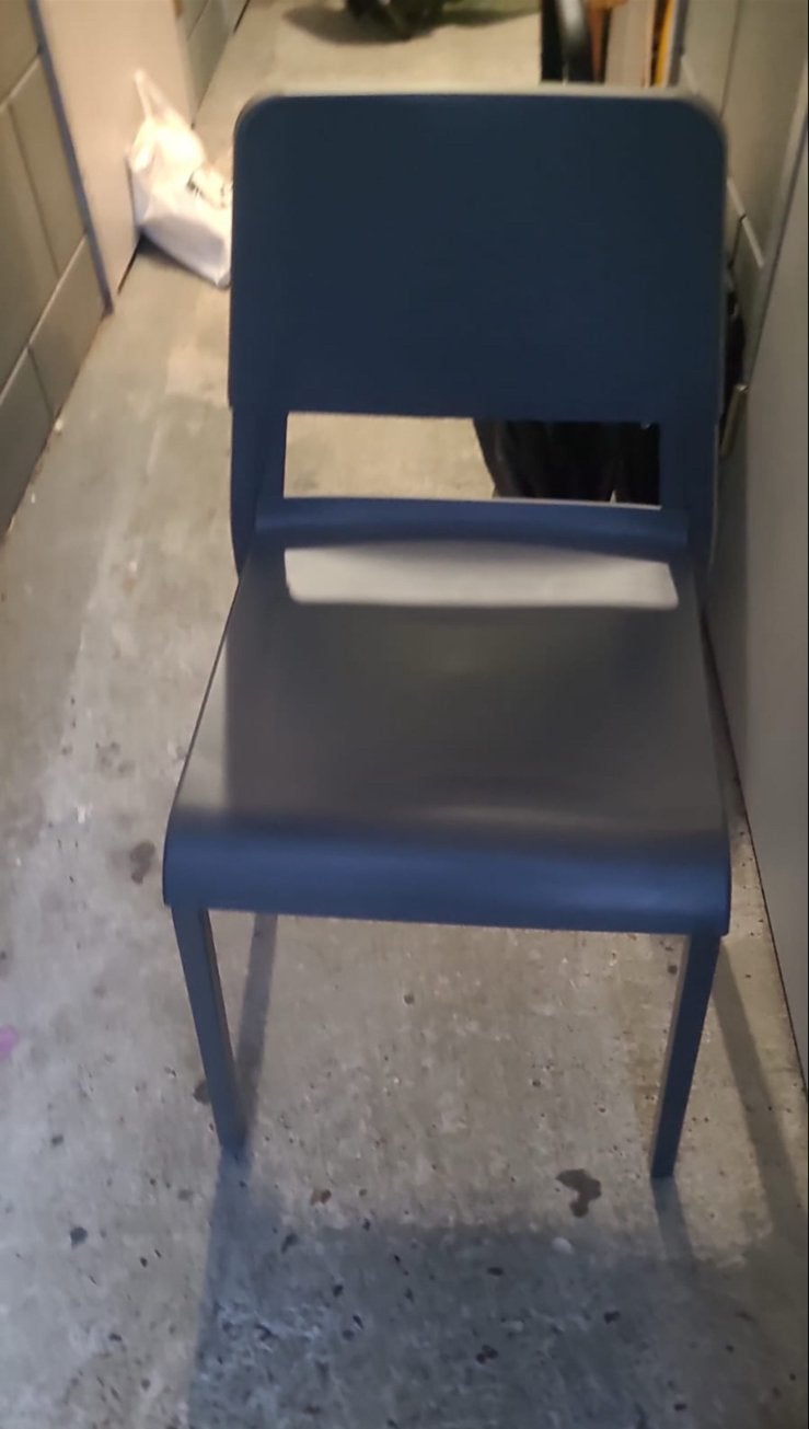 Ikea stoel teodores grijs, Ophalen, Kunststof, Gebruikt, Blauw
