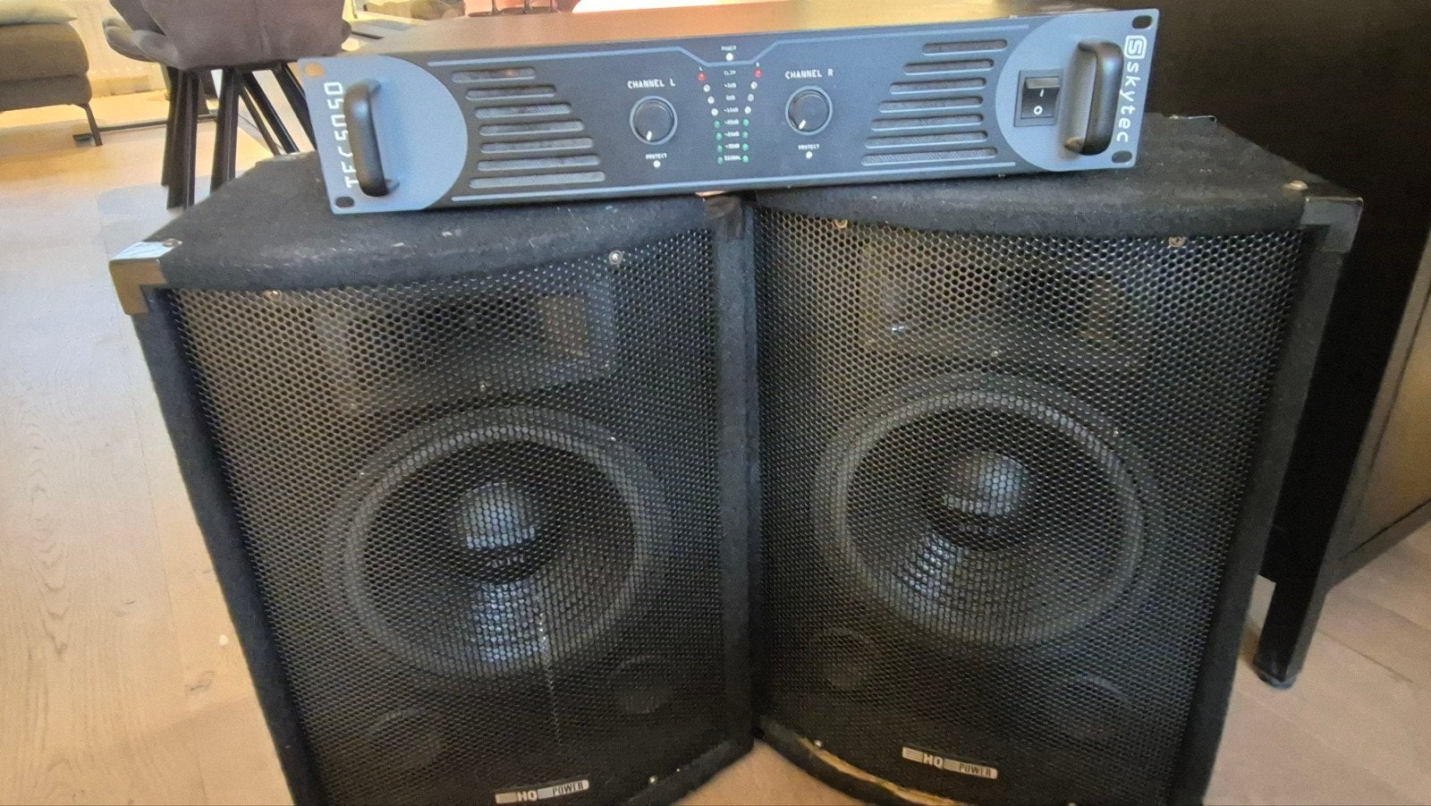 HQ Power Passieve Speakers (2x 400W) met Skytec versterker, Ophalen, Gebruikt