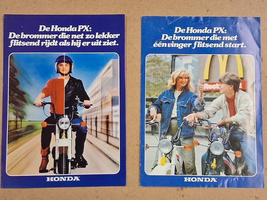 2x Originele Honda PX Brommer Folders - Zeldzaam!, Ophalen of Verzenden, Zo goed als nieuw, Honda