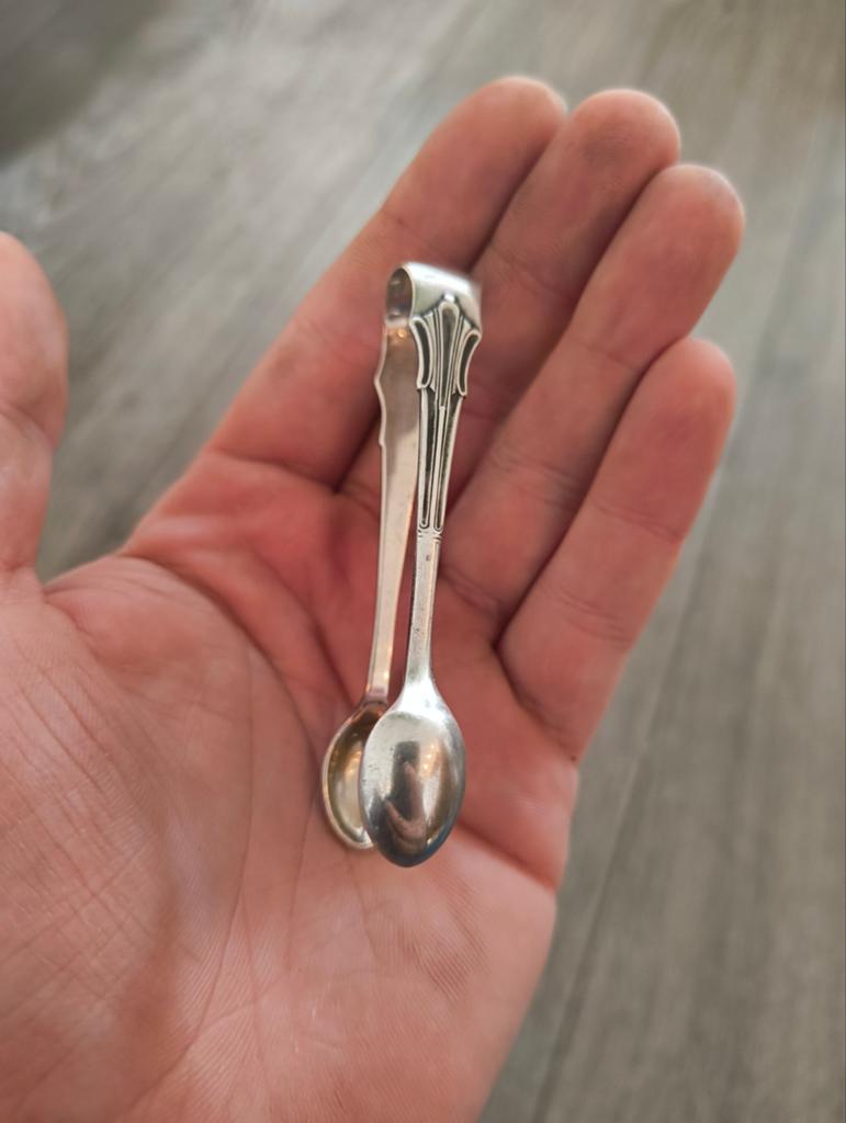 Antiek zilveren suiker tang 1894 Engeland, Antiek en Kunst, Ophalen of Verzenden, Zilver