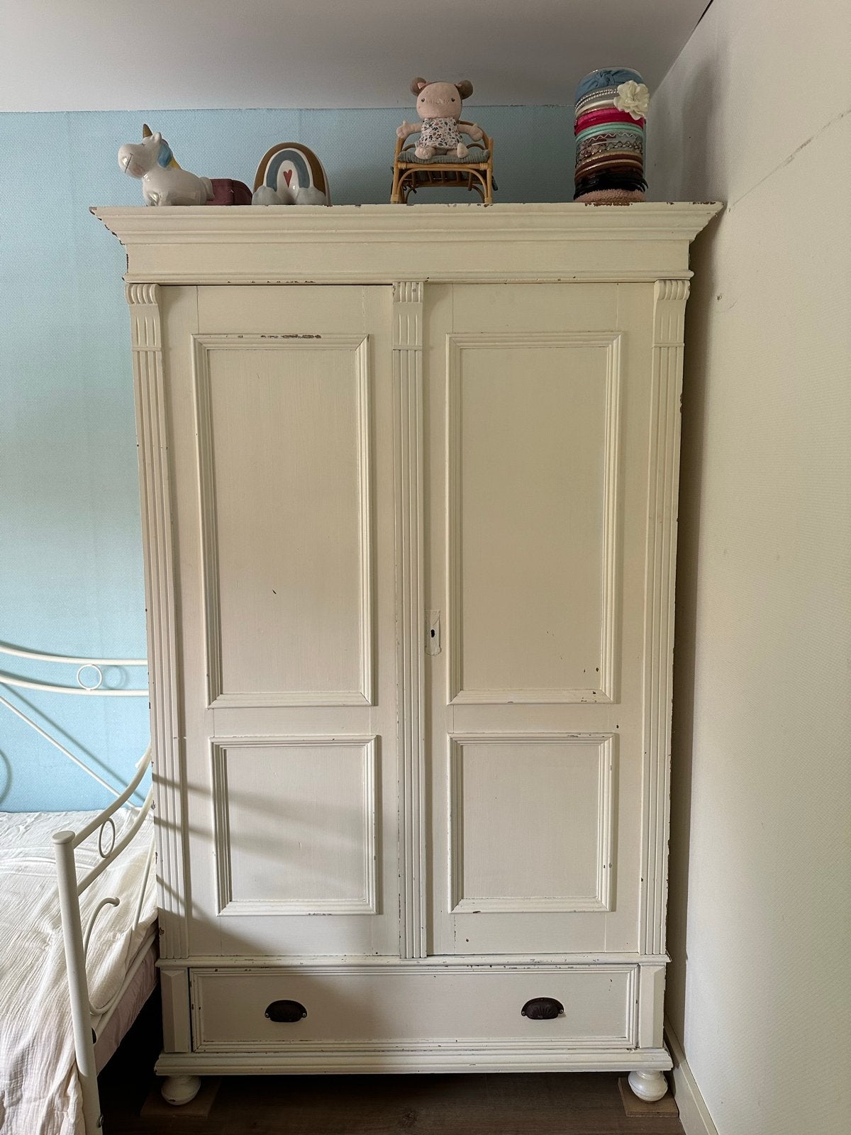 Grenen kast met lade, hanggedeelte en planken, Huis en Inrichting, Gebruikt, Met lade(s), 25 tot 50 cm, 50 tot 100 cm