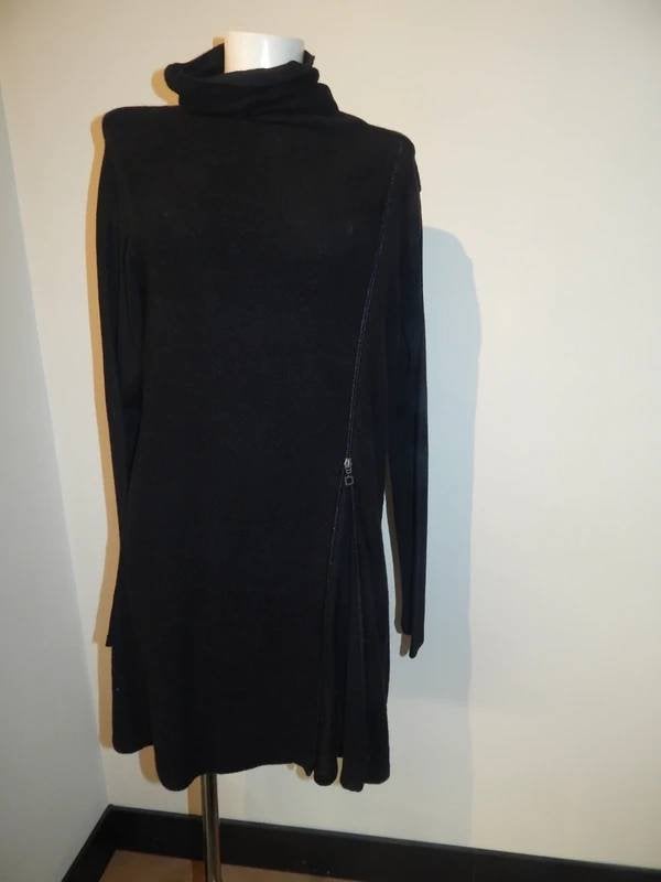 Sarah Pacini gebreide jurk aparte rits kol oa alpaca M, Kleding | Dames, Jurken, Maat 38/40 (M), Verzenden, Sarah Pacini, Zwart