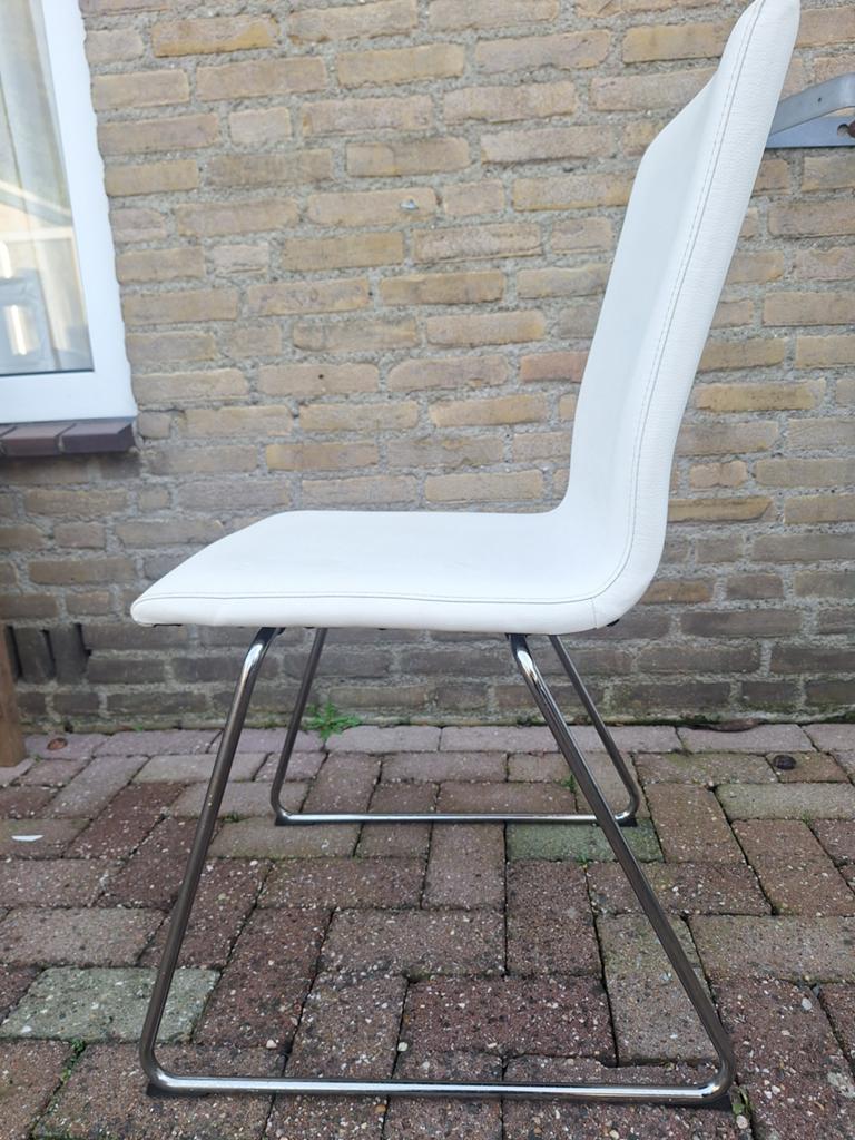 8 eetkamerstoelen: stof, skai zwart en wit (IKEA), Ophalen, Gebruikt, Overige kleuren, Stof