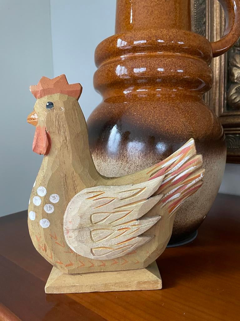 Houten vintage kip op voet, Diversen, Ophalen of Verzenden, Gebruikt