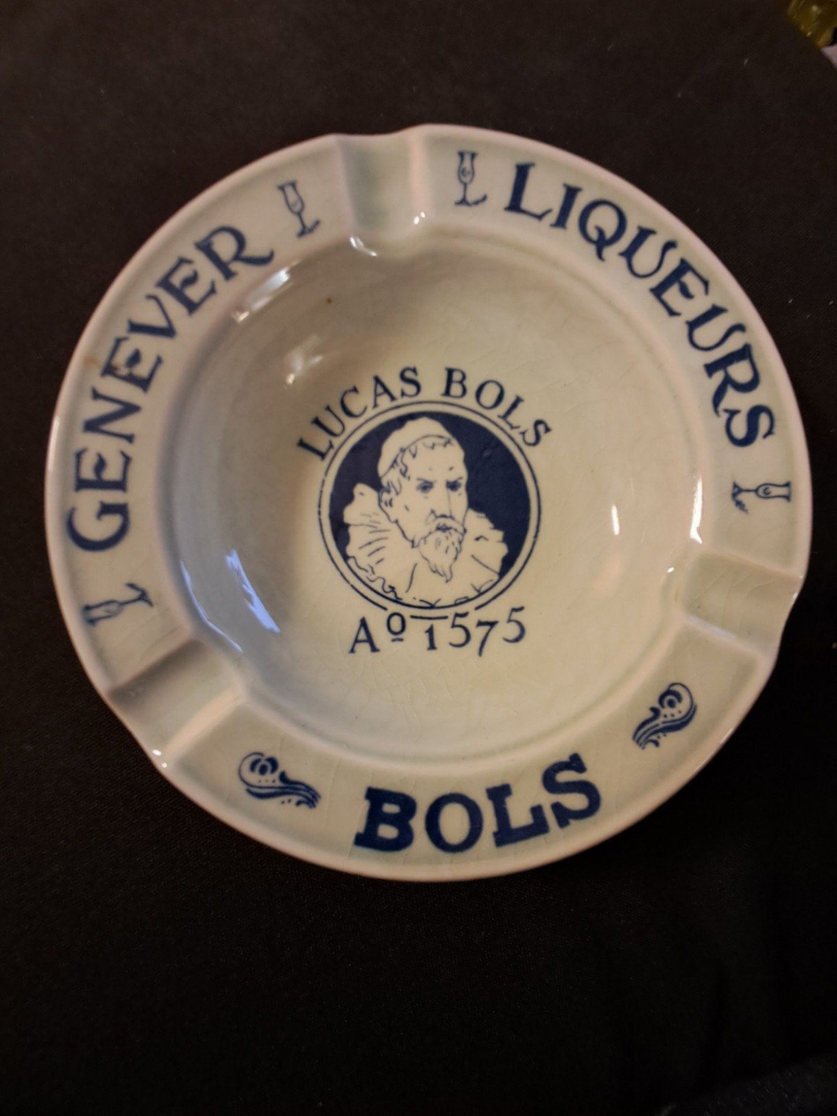 Puntgave Lucas Bols asbak - Gouda aardewerk, Ophalen of Verzenden
