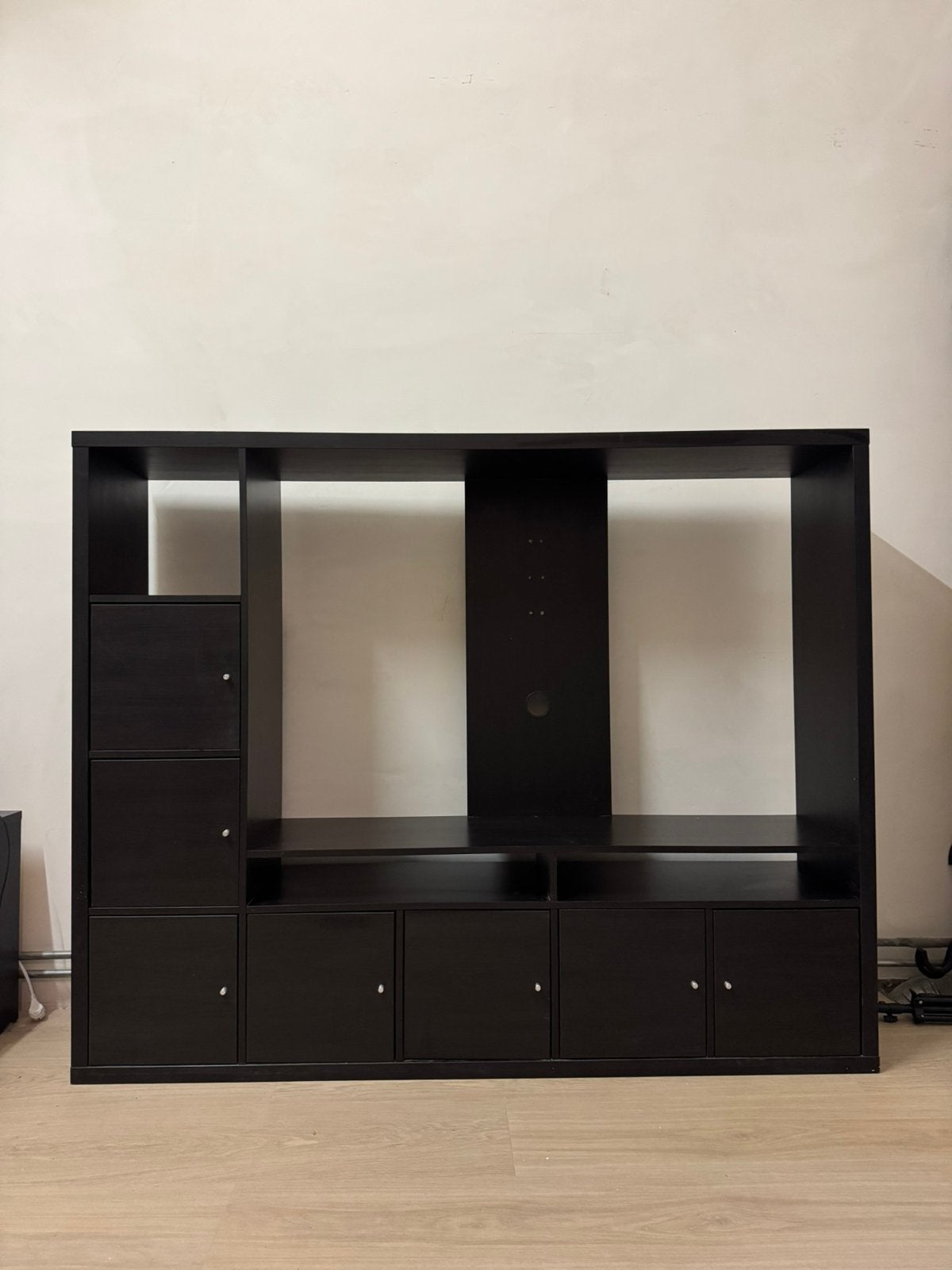 IKEA KALLAX tv meubel zwart, Ophalen, Zo goed als nieuw, 25 tot 50 cm, Minder dan 100 cm
