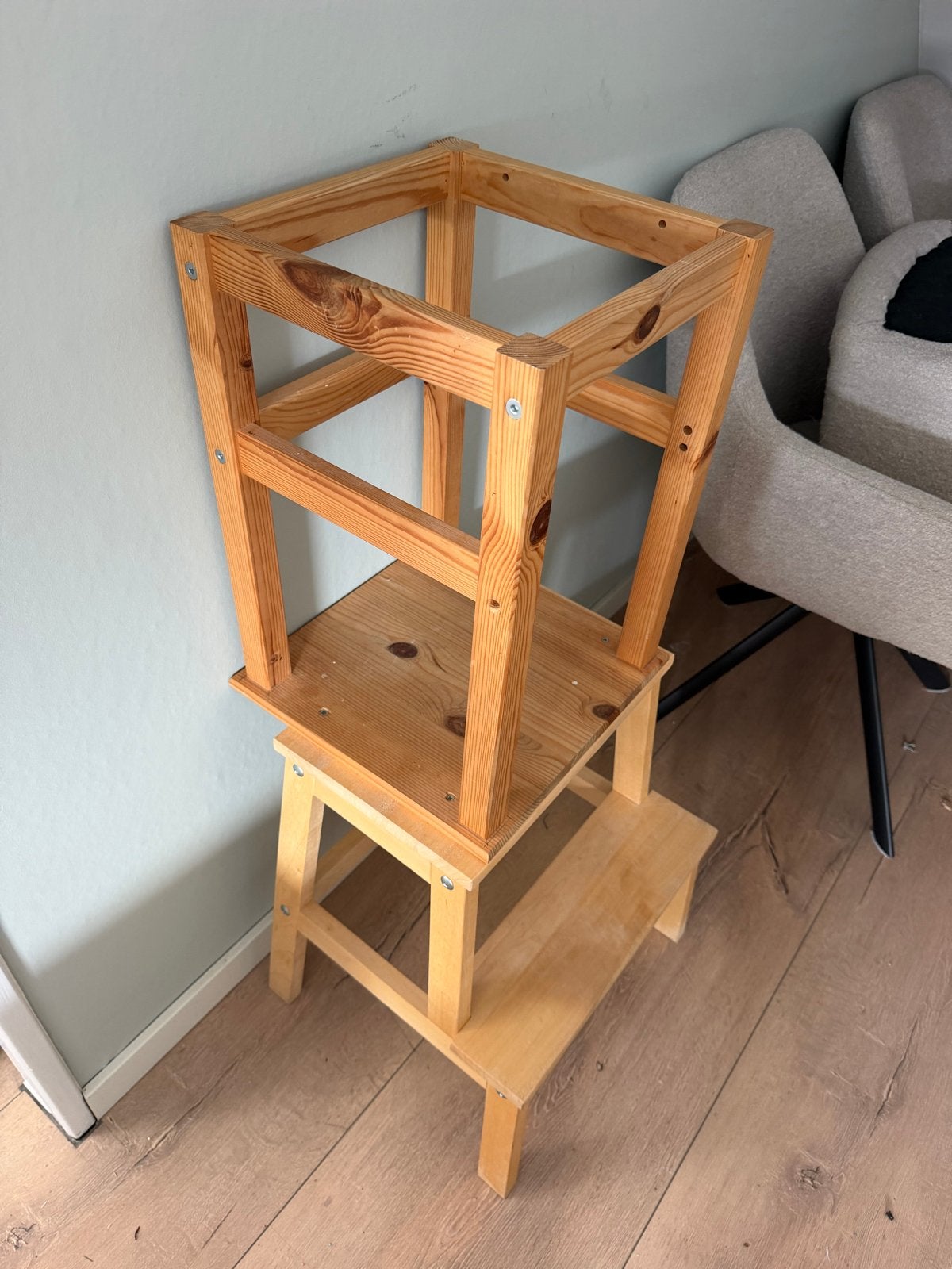 Houten keukentoren, Ophalen, Gebruikt, Meegroeistoel, Aanschuifbaar