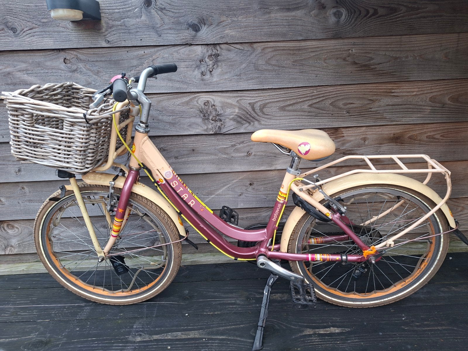 Batavus Star meisjesfiets 22 inch met mand, Ophalen, Terugtraprem, 22 inch, Gebruikt