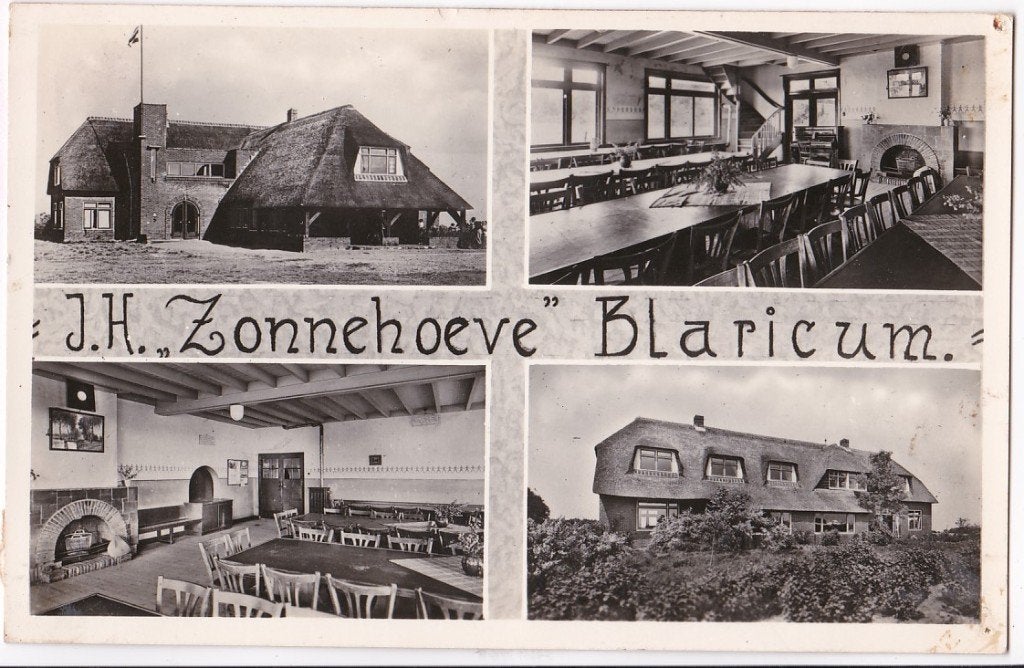 Jeugdherberg De Zonnehoeve Blaricum (NH) 1954., Verzamelen, Ophalen, 1940 tot 1960, Ongelopen, Noord-Holland