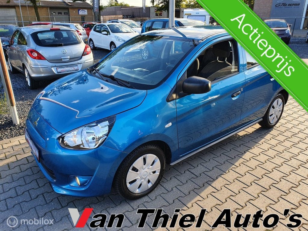 Mitsubishi Space Star 1.0 Entry airco, Auto's, Mitsubishi, Voorwielaandrijving, Gebruikt, Blauw, Handgeschakeld