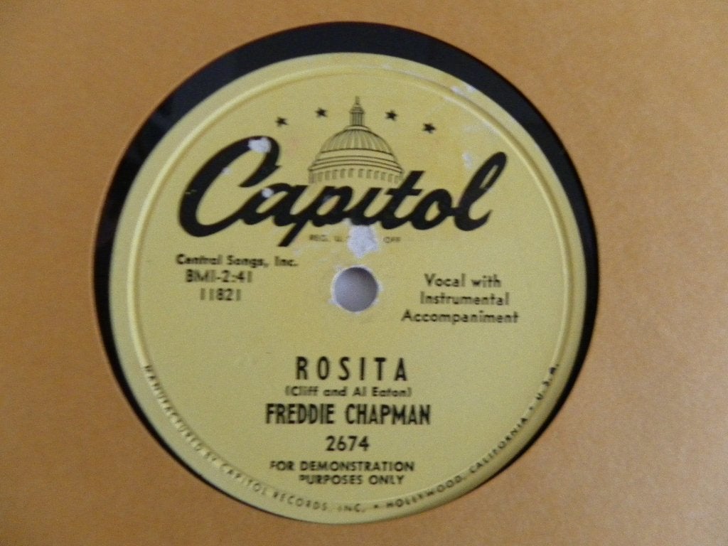 78 Toerenplaat Freddie Chapman - Flirtin With The Blues, Gebruikt, 10 inch, Ophalen of Verzenden, Overige typen
