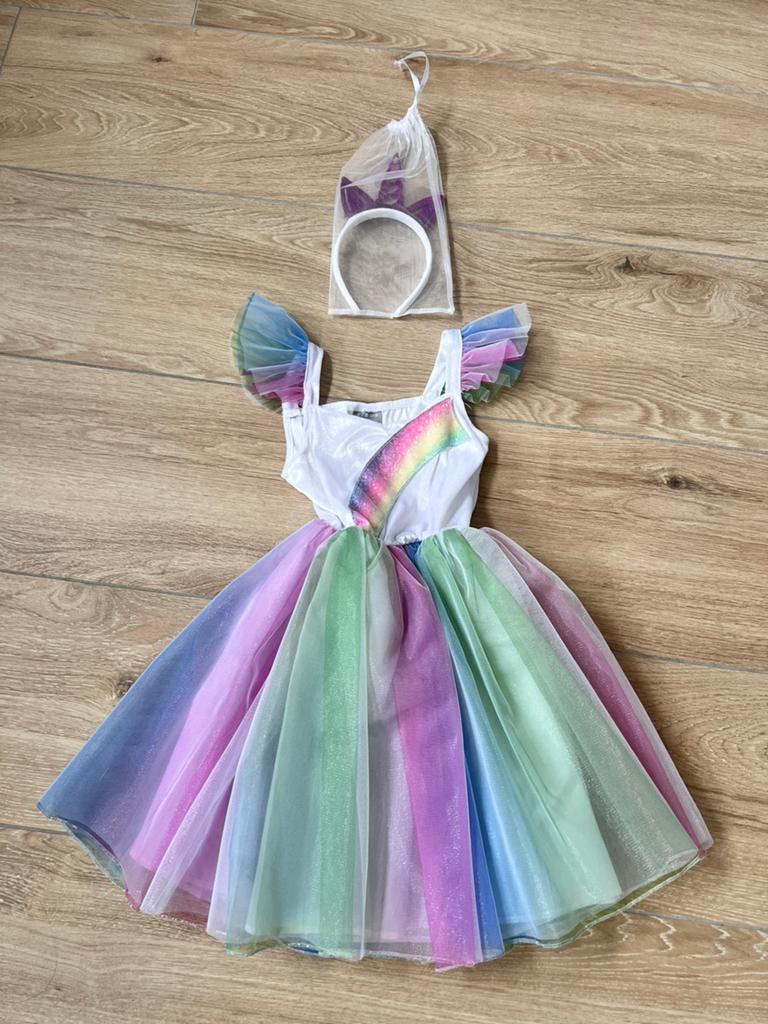 Nieuw Unicorn Jurk met Kroontje - Maat 122, Kinderen en Baby's, Carnavalskleding en Verkleedspullen, Ophalen of Verzenden, Nieuw