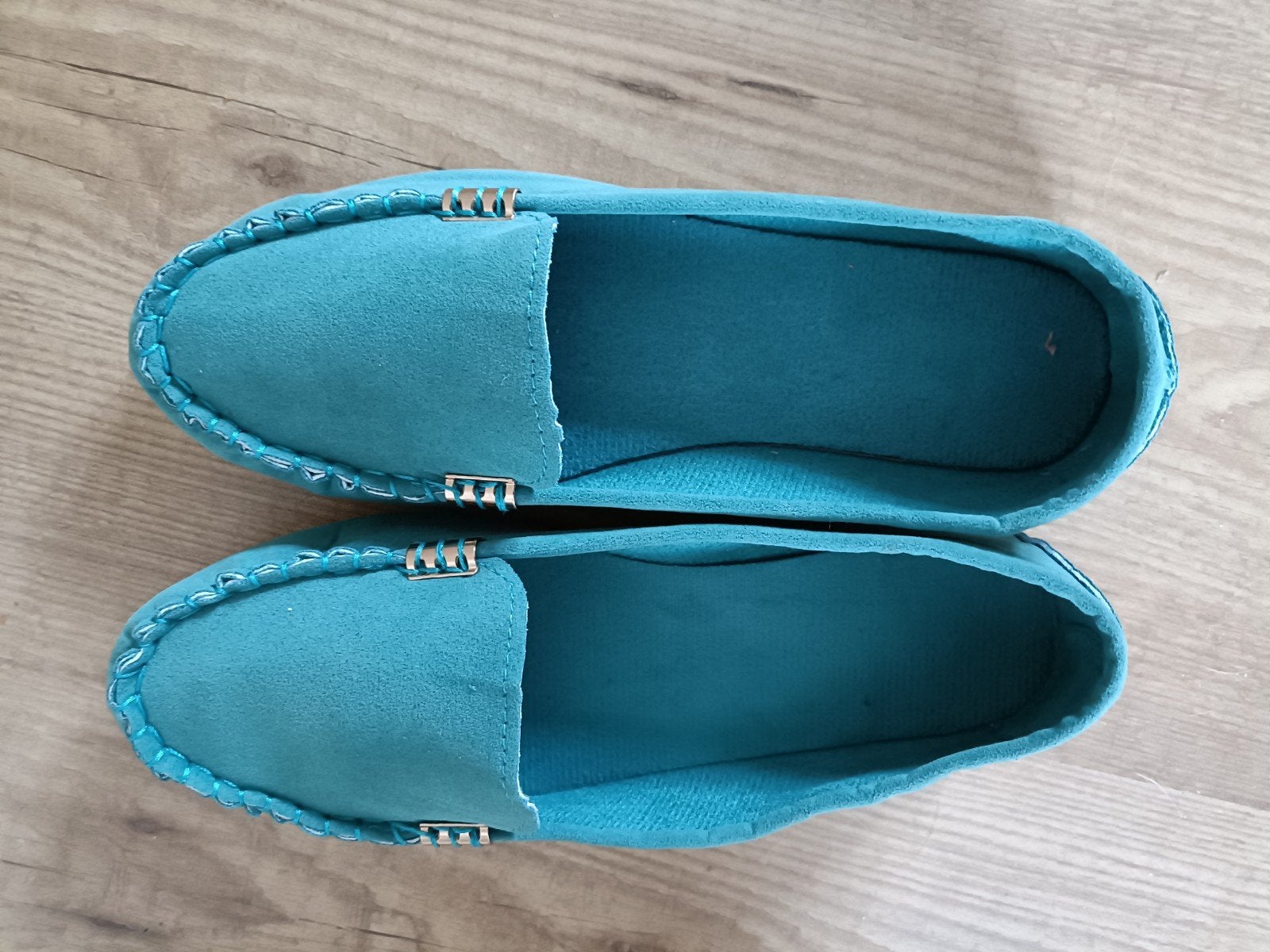 Nieuwe dames instappers maat 42 - Turquoise, Ophalen of Verzenden, Nieuw, Overige kleuren, Instappers
