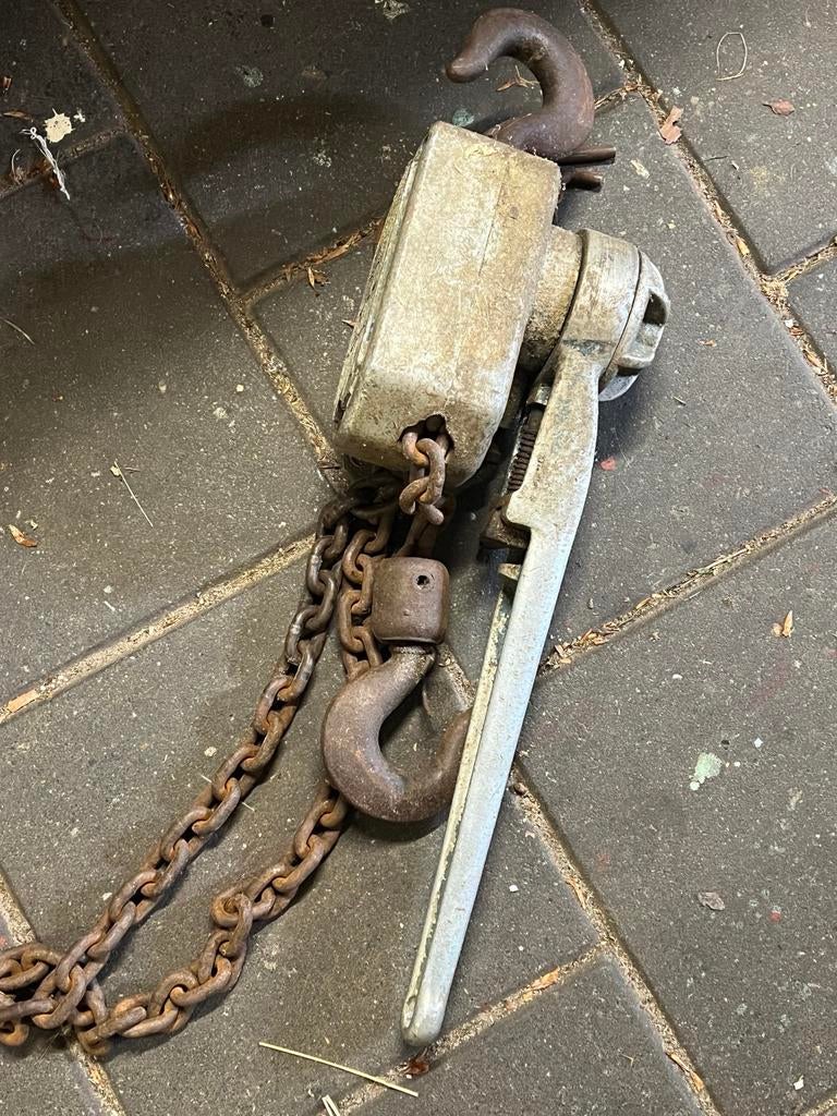 Vintage 1,5 ton Handbediende Ketting Takel, Ophalen of Verzenden, Gebruikt